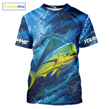 Custom Mahi Mahi Fishing Jersey with vibrant mahi mahi graphic and short sleeve performance fit