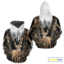 Load image into Gallery viewer, Whitetail Deer Hunting Custom Name Camo Shirt, Deer Hunting Apparel, Hunting Hoodie For Men NHT357