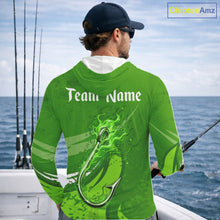 Load image into Gallery viewer, Custom Name St Patrick's Day Long Sleeve Fishing Shirts, St Patty's Day Hook Fishing Jerseys NHT425