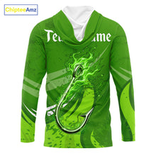 Load image into Gallery viewer, Custom Name St Patrick's Day Long Sleeve Fishing Shirts, St Patty's Day Hook Fishing Jerseys NHT425