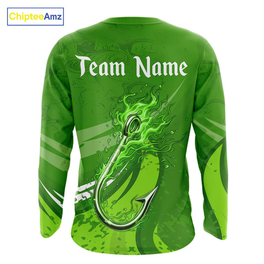 Custom Name St Patrick's Day Long Sleeve Fishing Shirts, St Patty's Day Hook Fishing Jerseys NHT425