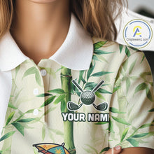 Load image into Gallery viewer, Funny Tropical Bamboo Panda Bear Apparel, Custom Name Performance Golf Jersey For Womens NHT958