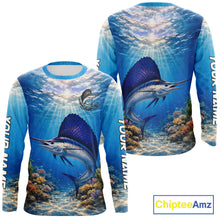 Load image into Gallery viewer, Personalized Offshore Fishing Jerseys, Sailfish Fishing Shirts Long Sleeve For Men NHT821