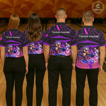 Load image into Gallery viewer, Custom Bowling Team Polo Shirt Neon Sloth Bowling Personalized Name Jersey For Men NHT1139