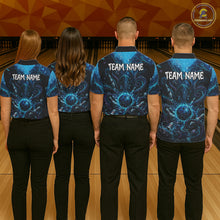 Load image into Gallery viewer, Custom Blue Kraken Bowling Jersey For Men Bowling Team Shirts Bowling League Polo &amp; 1/4 Zip NHT1149