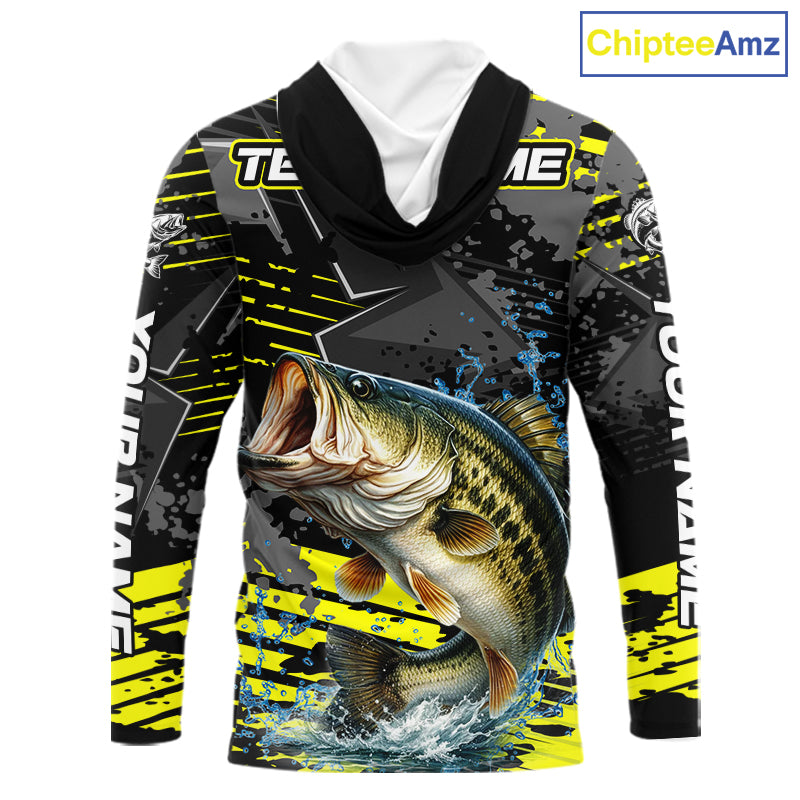 Personalized Largemouth Bass Fishing Jerseys For Fishing Team, Hooded Fishing Gift For Men NHT520