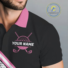 Load image into Gallery viewer, Golf Balls Pink Pattern Mens Golf Polo Shirts Custom Golf Apparel For Familly Team Shirt NHT706