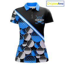 Load image into Gallery viewer, Golf Balls Blue Pattern Womens Golf Polo Shirts Custom Golf Apparel For Familly Team Shirt NHT707