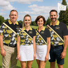 Load image into Gallery viewer, Golf Balls Yellow Pattern Mens Golf Polo Shirts Custom Golf Apparel For Familly Team Shirt NHT708