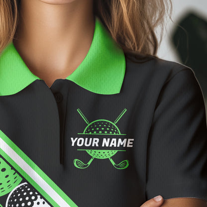 Golf Balls Green Pattern  Womens Golf Polo Shirts Custom Golf Apparel For Familly Team Shirt NHT709
