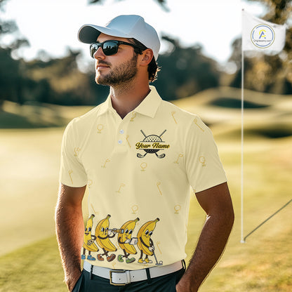 Funny Banana Mens Golf Polo Shirts Team, Mens Golf Jerseys For Golfer, Golf Gifts NHT908