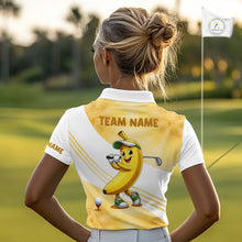 Load image into Gallery viewer, Funny Banana Golf Polo Shirt Custom Name – Cute Banana Golfer Golf Polo For Women 