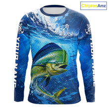 Load image into Gallery viewer, Mahi Mahi Fishing Jersey Ocean Blue 3D All Over Print Long Sleeve Performance Shirt 