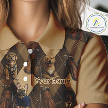 Load image into Gallery viewer, Funny Dog Pattern Womens Golf Polo Shirt For Team, Best Golf Dog Custom Pet For Golf Lovers NHT566