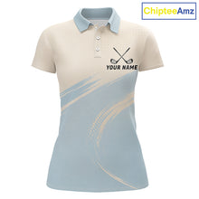 Load image into Gallery viewer, Funny Chicken Golf Polo Shirt for Womens  Personalized Custom Name Blue Golf Polo