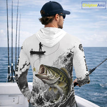 Load image into Gallery viewer, Largemouth Bass Fishing Long Sleeve Hooded Shirt Fisherman Boat DNA Art Graphic For Anglers For Men