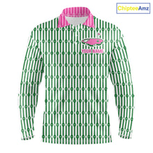 Load image into Gallery viewer, Funny Pink Green Geometric Polo Golf Shirt, Retro Style Performance Golf Top For Family Team Shirt NHT692