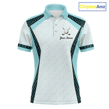 Load image into Gallery viewer, Personalized Aqua Sea Wave Golf Shirt With Name, Elegant Men's Sportswear, Stylish Men Golf Jersey NHT704