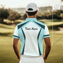 Load image into Gallery viewer, Personalized Aqua Sea Wave Golf Shirt With Name, Elegant Men's Sportswear, Stylish Men Golf Jersey NHT704