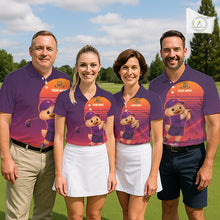 Load image into Gallery viewer, Personalized Duck Golf Shirt - Retro Sunset Womens Golf Polo Shirt NHT1038