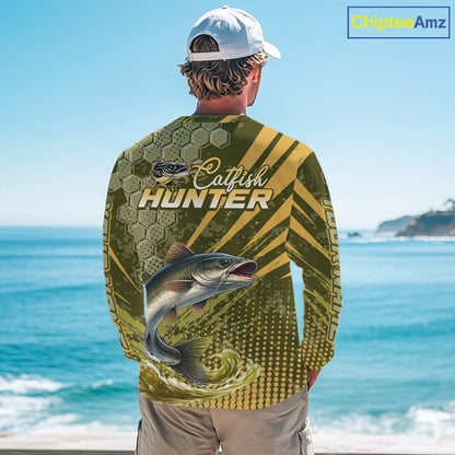 Personalized Catfish Long Sleeve Fishing Shirts, Catfish Fishing Jerseys For Men NHT522