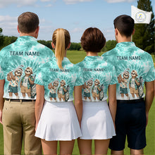 Load image into Gallery viewer, Funny Sloth Golf Polo Shirt For Men –  Blue Tie Dye Custom Name Golf Shirt, Golf Gift NHT880