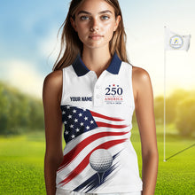 Load image into Gallery viewer, America 250Th Anniversary Sleeveless Womens Golf Polo Shirts, Patriotic Team Golf Jerseys NHT885