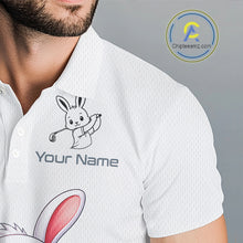 Load image into Gallery viewer, Custom Bunny Golf Polo Shirt – Personalized Rabbit Golf Shirt, Funny Golfer Gift For Men 