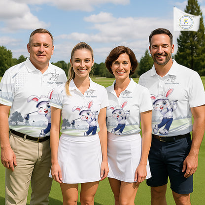 Custom Bunny Golf Polo Shirt – Personalized Rabbit Golf Shirt, Funny Golfer Gift For Women's NHT1049