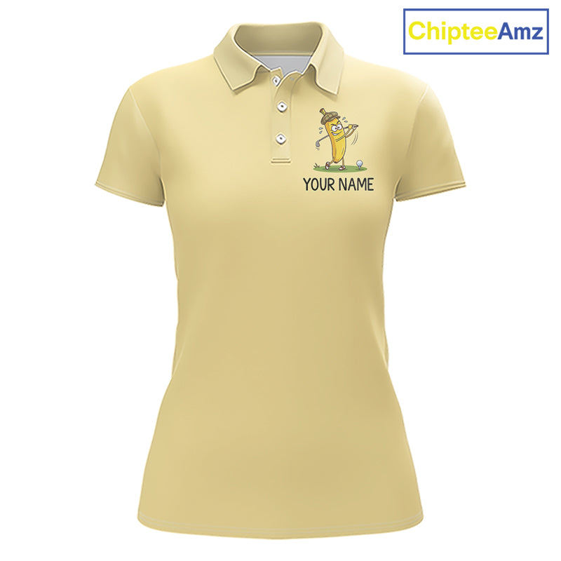 Funny Banana Womens Golf Polo Shirt, Custom Golf Polo For Women, Golf Jersey For Golf Lovers NHT906