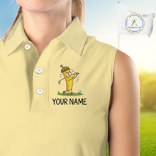Load image into Gallery viewer, Funny Banana Womens Sleeveless Golf Polo Shirt, Custom Golf Polo For Women, Golf Jersey For Golf Lovers NHT906