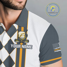 Load image into Gallery viewer, Personalized Mens Golf Polo Shirt Beer And Golf Ball Graphic Custom Team Name Golf Jersey|White NHT1091