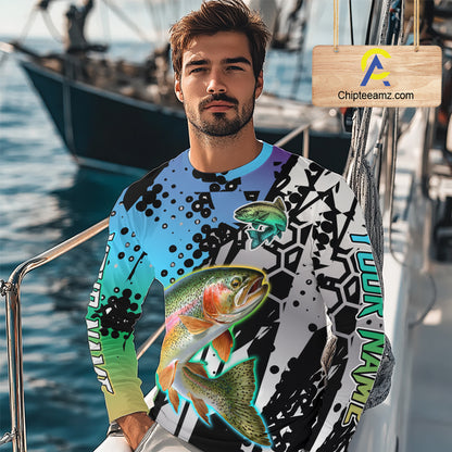 Rainbow Trout Custom Long Sleeve Performance Fishing Shirts For Men, Trout Fishing Jersey  NHT480