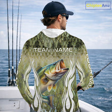Load image into Gallery viewer, Personalized Bass Team Fishing Shirt - Long Sleeve Hooded Tournament Fishing Apparel 