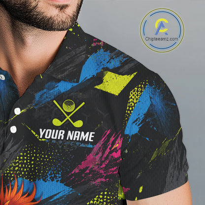 Personalized Funny Chicken Golf Polo Shirt Custom Team Name Golf Gift For Men NHT1248