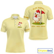 Load image into Gallery viewer, Personalized Funny Chicken Golf Polo Shirt for Men Play Happy Swing Smile Repeat