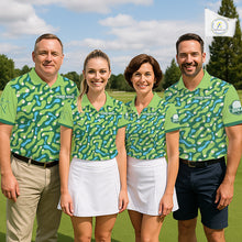 Load image into Gallery viewer, Custom Green Camo Pattern Womens Golf Polo Shirt Personalized Team Golf Uniform NHT1112