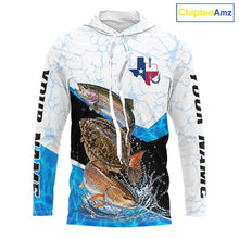 Load image into Gallery viewer, Texas Saltwater Fishing Shirt Trout Flounder Redfish Long Sleeve Hooded Performance Apparel For Men