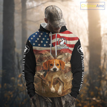 Load image into Gallery viewer, Personalized Rabbit Hunting Shirt 3D All Over Print with Beagle Dog and US Flag Hunting Gift NHT157