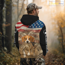 Load image into Gallery viewer, Personalized Rabbit Hunting Shirt 3D All Over Print with Beagle Dog and US Flag Hunting Gift NHT157