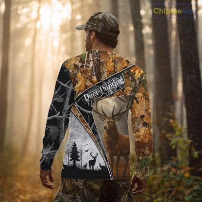 Red Deer Hunting Orange Camo Black - Personalized All Over Print Deer Hunting Clothes NHT171
