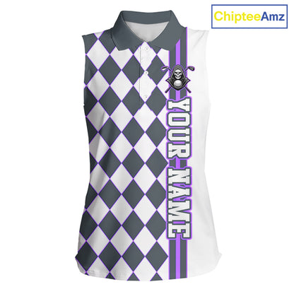 Sleeveless shirt with argyle pattern and skull design, branded 'ChipteeAmz'.