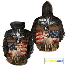 Load image into Gallery viewer, Deer US Flag 3D All Over Print Shirts, Personalized Hunting Gifts For Deer Hunters NHT191