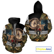 Load image into Gallery viewer, Deer Hunting Shirt Compass Design Forest Camo Custom Name Whitetail Deer Hunting Clothes NHT85
