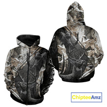 Load image into Gallery viewer, Custom 3D Deer Hunting Shirt With Black Deer Grim Reaper Winter Camo For Deer Hunting Season NHT74