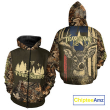 Load image into Gallery viewer, Deer hunting Shirt 3D All Over Print With Texas Flag &amp; Forest Camo Best Gift For Hunter NHT30