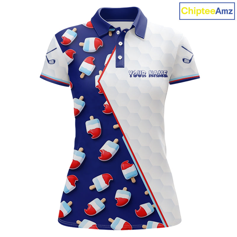 Custom Popsicle Pattern Womens Golf Polo, Personalized Summer Sweet Golf Shirt, Custom Golf Jersey, Familly Team Shirt NHT698