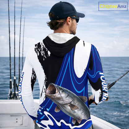 Catfish Fishing Jersey Personalized Name Hooded Fishing Shirt, Angler Tournament Fishing Apparel NHT869