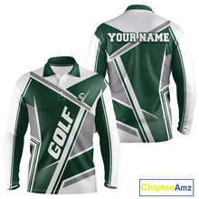Load image into Gallery viewer, Green Mens Golf Polo Shirt Custom Golf Shirts For Team Personalized Golf Gifts NHT721