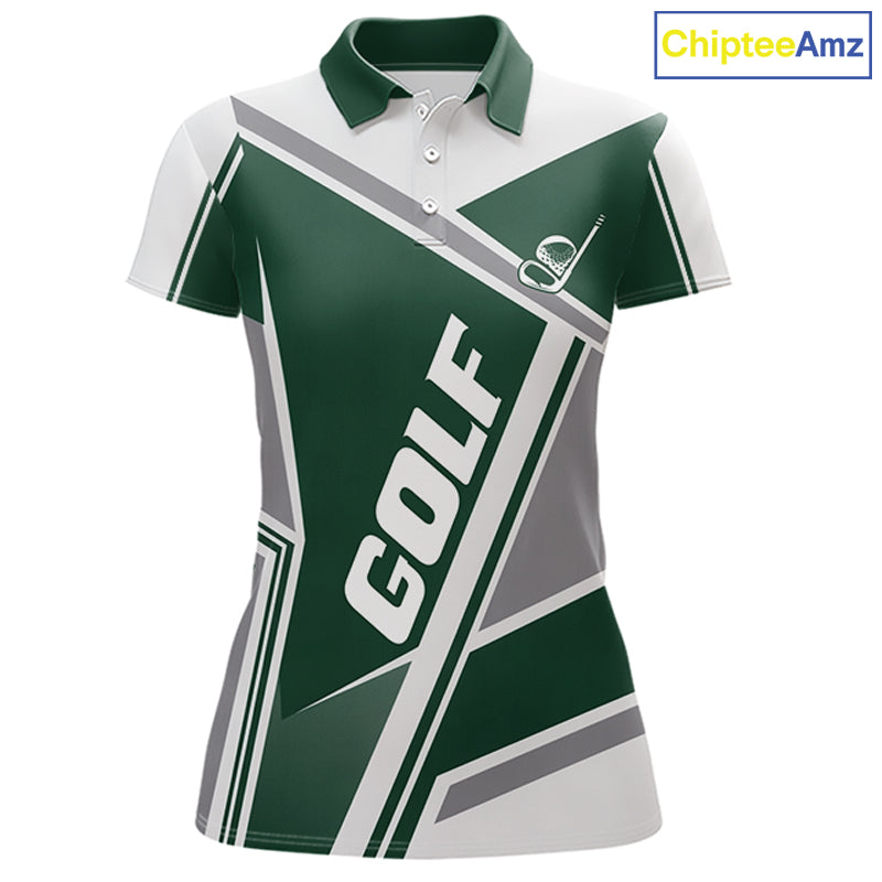 Green Womens Golf Polo Shirt Custom Golf Shirts For Team Personalized Golf Gifts NHT721